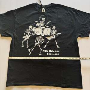 Vintage New Orleans Louisiana Skeleton Band T-Shirt Black